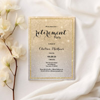 Sparkle Gold Silver Ombre Glitter Retirement Party