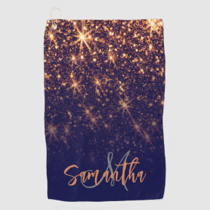 Sparkle Golden Glitter Golf Towel