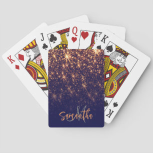 Sparkle Golden Glitter Playing Cards