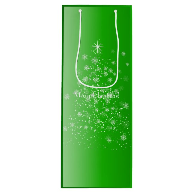 Sparkle Green Christmas Wine Gift Bag (Front)