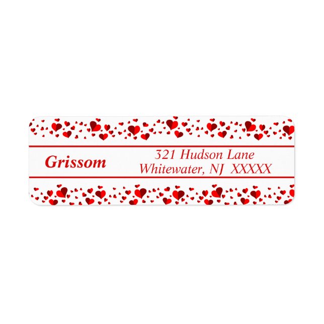 Sparkle Hearts Return Address - (Front)