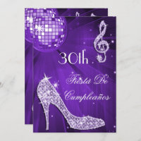 Sparkle Heels Purple Disco Ball 30th Birthday