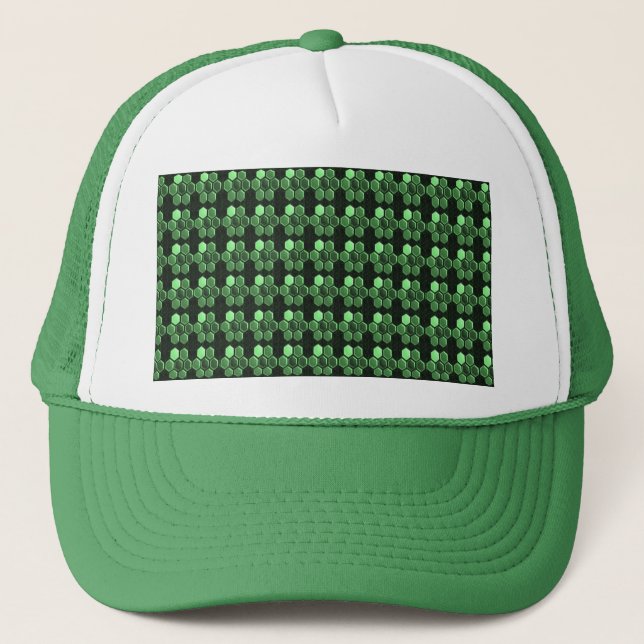 Sparkle Hexagon Emerald Green Pattern NVN289 gifts Trucker Hat (Front)