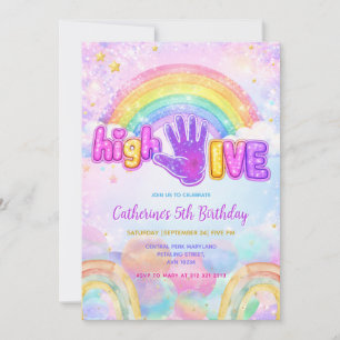 Sparkle High Five Birthday Party Invitation 