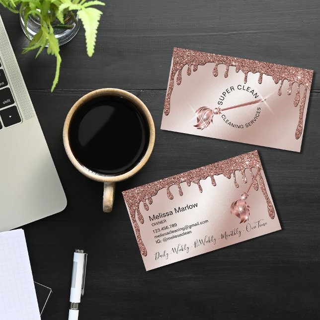 Sparkle Housekeeping Services Classy Modern Maid Business Card (Creator Uploaded)