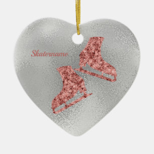 Sparkle Ice skating Christmas ornament - silver