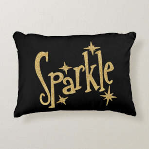 Sparkle in Gold Black Decorative Cushion