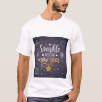 Sparkle Into the New Year" Festive T-Shirt .
