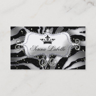 Sparkle Jewellery Business Card Zebra Crown Black
