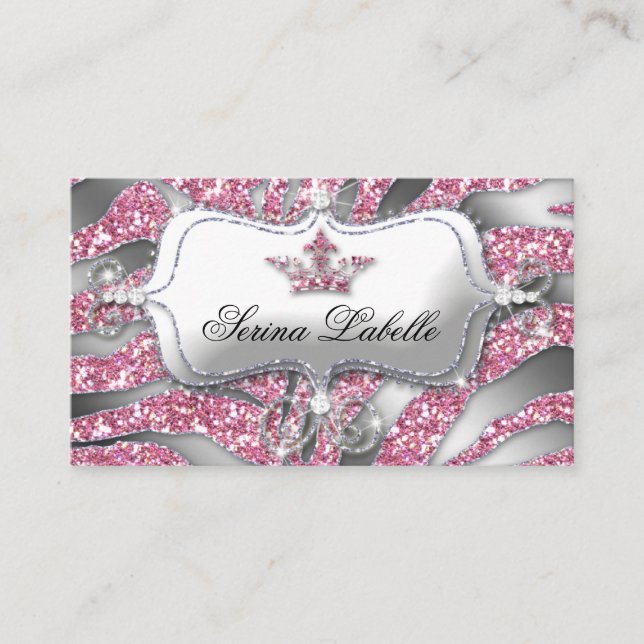 Sparkle Jewellery Loyalty Card Zebra Crown Pink (Front)