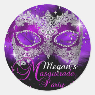Sparkle Lace Mask Purple Masquerade Sticker
