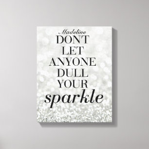 Sparkle Life Quote Custom Name Canvas Gift Print