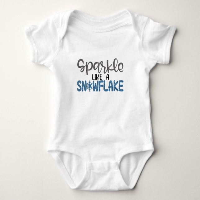 Sparkle Like A Snowflake Baby Bodysuit (Front)
