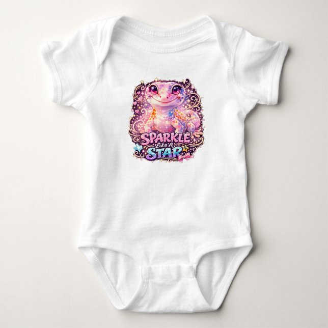 SPARKLE LIKE A STAR - Gecko baby jersey bodysuit (Front)