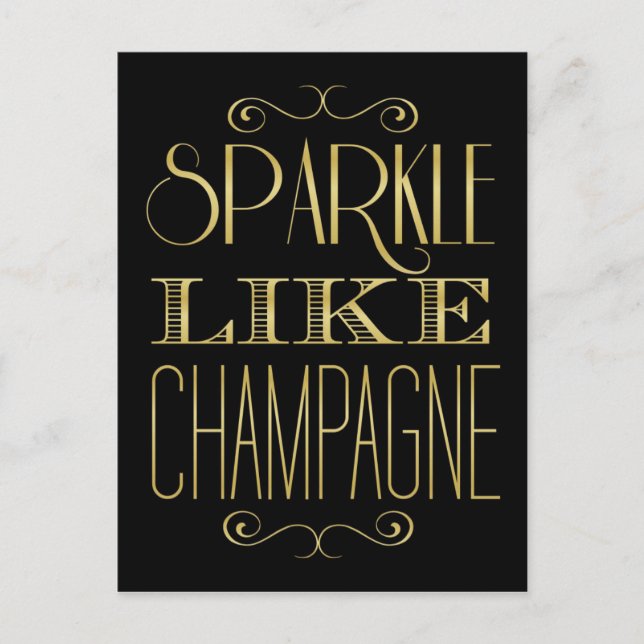 Sparkle Like Champagne Postcard (Front)