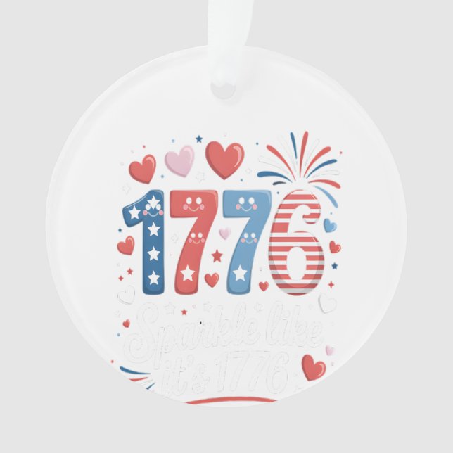 Sparkle Like It’s 1776 4th of July Fireworks Ornament (Front)