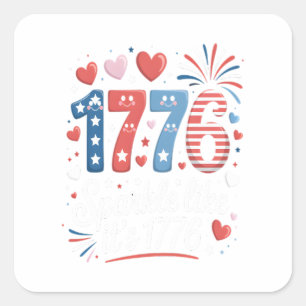 Sparkle Like It’s 1776 4th of July Fireworks Square Sticker