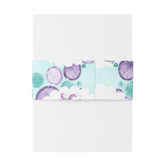 Sparkle Mermaid & Seahorse With Matching Back Invitation Belly Band