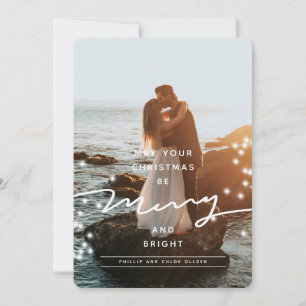 Sparkle Merry and Bright Christmas Photo Holiday Card