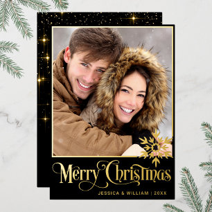 Sparkle Merry Christmas 2 PHOTO Greeting Gold