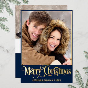 Sparkle Merry Christmas 2 PHOTO Greeting Gold