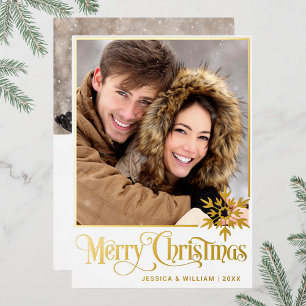 Sparkle Merry Christmas 2 PHOTO Greeting Gold