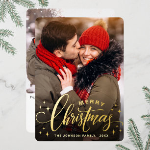 Sparkle Merry Christmas 2 PHOTO Greeting Gold