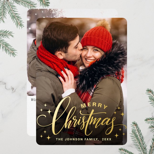 Sparkle Merry Christmas 2 PHOTO Greeting Gold (Creator Uploaded)