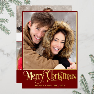 Sparkle Merry Christmas 4 PHOTO Greeting Gold