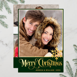 Sparkle Merry Christmas 4 PHOTO Greeting Gold