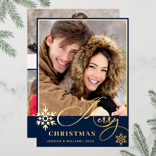 Sparkle Merry Christmas 4 PHOTO Greeting Gold