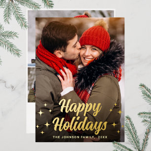 Sparkle Merry Christmas 4 PHOTO Greeting Gold