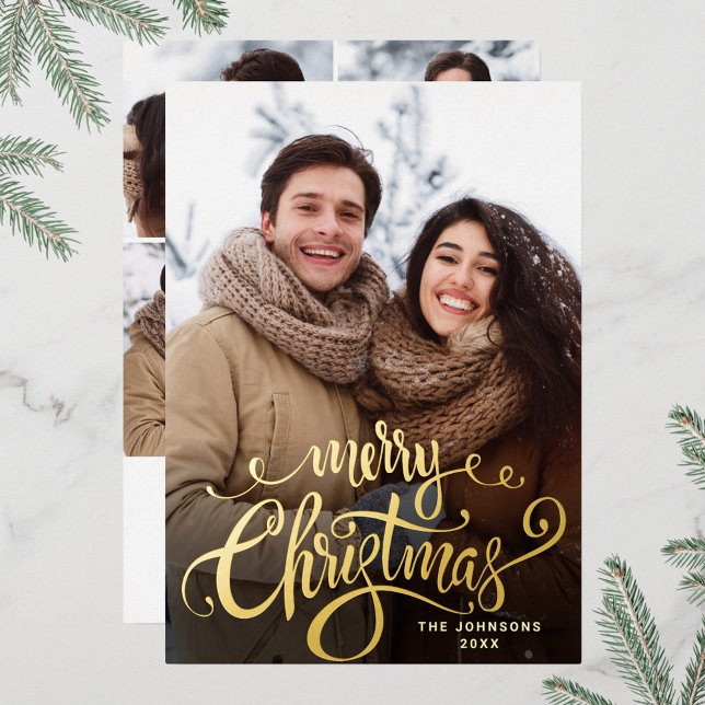 Sparkle Merry Christmas 5 PHOTO Greeting Gold (Creator Uploaded)