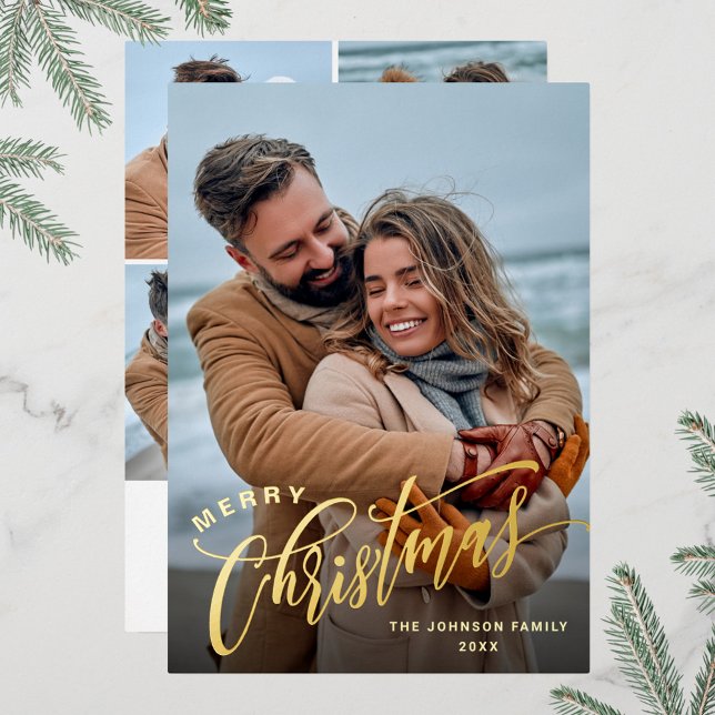 Sparkle Merry Christmas 5 PHOTO Greeting Gold (Creator Uploaded)