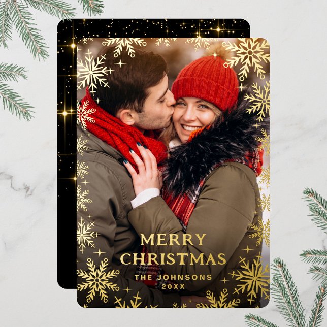 Sparkle Merry Christmas PHOTO Greeting Gold (Creator Uploaded)
