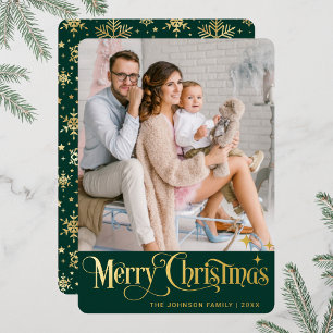 Sparkle Merry Christmas PHOTO Greeting Gold