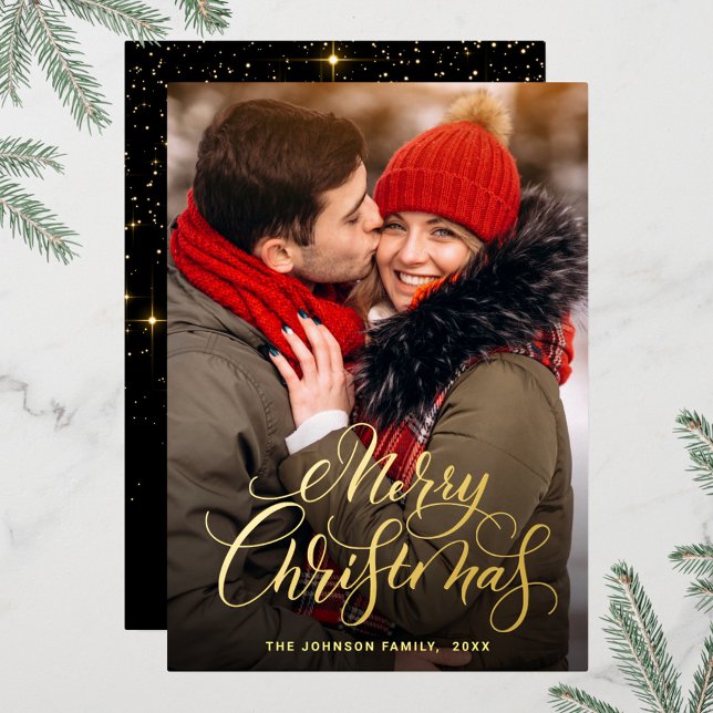 Sparkle Merry Christmas PHOTO Greeting Gold (Creator Uploaded)
