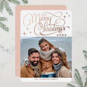 Sparkle Modern Christmas PHOTO Greeting Gold