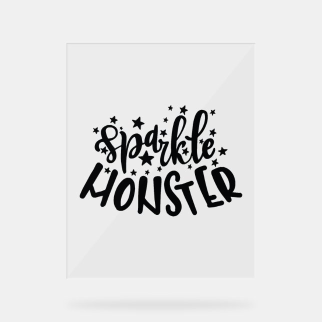 Sparkle Monster Halloween Acrylic Sign (Front)