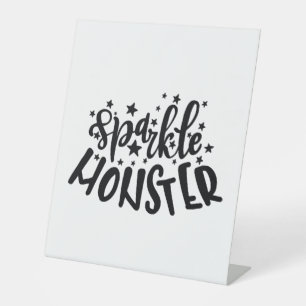 Sparkle Monster Halloween Pedestal Sign