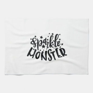 Sparkle Monster Halloween Tea Towel
