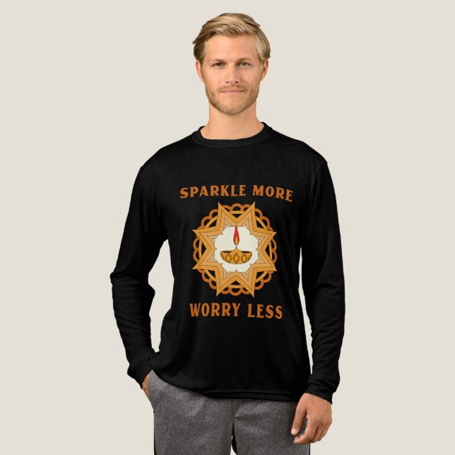 Sparkle More, Worry Less. Tri-Blend Shirt (Full Front)