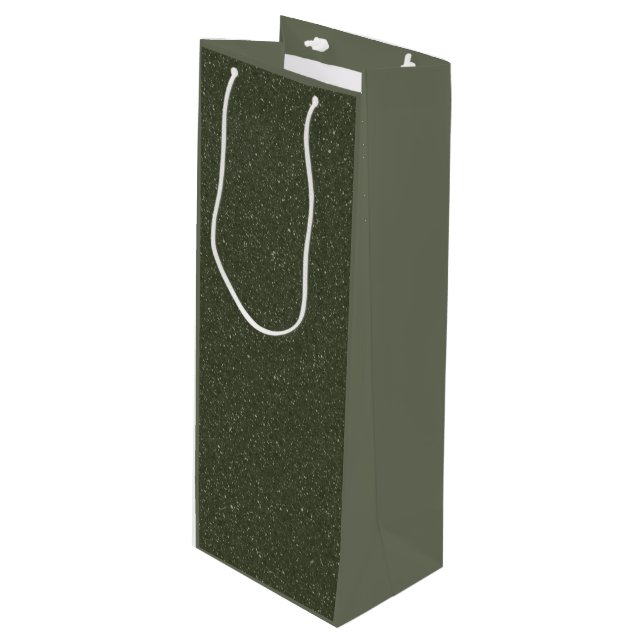 Sparkle Moss Wine Gift Bag – Customisable (Front Angled)