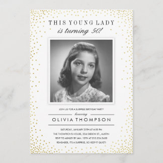 Sparkle Old Photo Surprise Party Invitations
