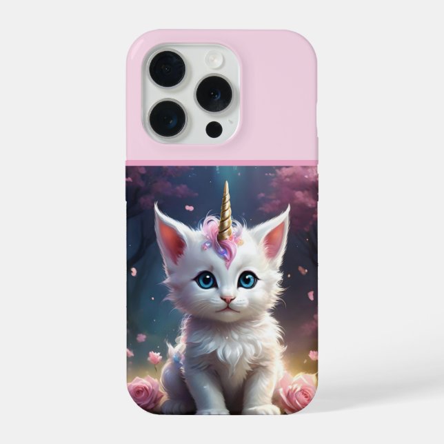 "Sparkle Paws: The Enchanting Unicorn Kitten" iPhone Case (Back)