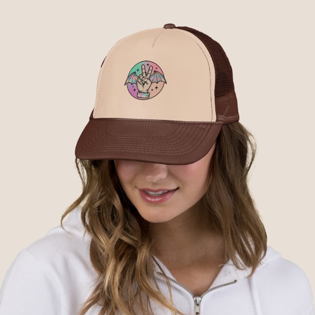  Sparkle Peace Bat Wings Trucker Hat ✨🦇 (In Situ)