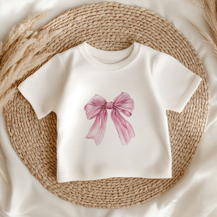 Sparkle Pink Coquette Bow 1st Baby T-Shirt