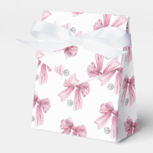 Sparkle Pink Coquette Bow 1st Favour Box