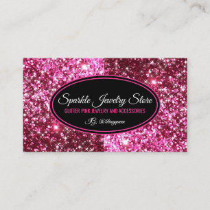 Sparkle Pink Glitz Glam Jewellery Business Card