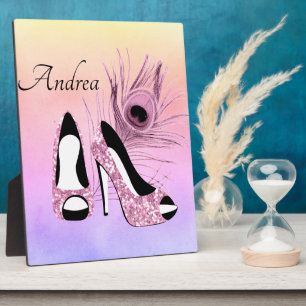 Sparkle Pink Pumps Fancy Personalised Plaque